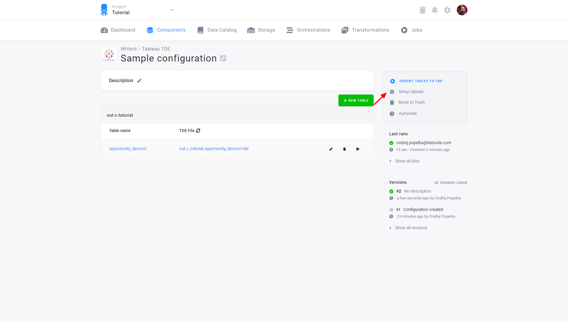Screenshot - Upload Setup