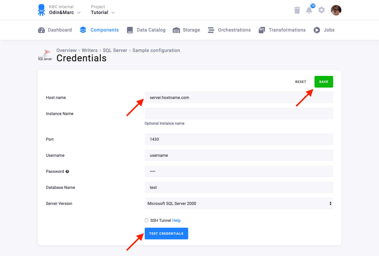 Screenshot - Save Credentials